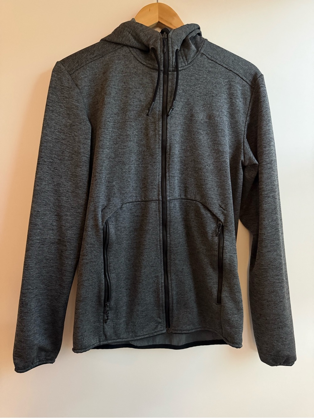 adidas Men's Dark Gray Full-Zip Hooded Performance Jacket